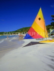 ANTIGUA, Dickinson Bay, beach and sunfish saiboat, ANT1324JPL