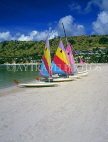 ANTIGUA, Mamora Bay, Beach and sunfish sailboats, near St James Club beach, ANT1323JPL