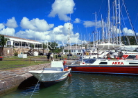 ANTIGUA, Nelson's Dockyard, historic buildings and moored yachts, ANT632JPL