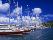 ANTIGUA, Nelson's Dockyard, row of moored yachts, ANT631JPL