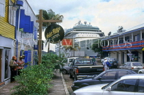ANTIGUA, St John's, cruise ship at port and Redcliffe Street shops, ANT782JPL