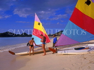 ANTIGUA, beach, sunfish sailboats and tourists, ANT667JPL