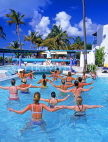 ANTIGUA, holidaymakers enjoying keep fit lessons in pool, ANT661JPL