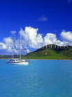 ANTIGUA, island view and sailboat, view from sea, ANT694JPL