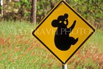 AUSTRALIA, Northern Territory, Koala road sign warning, AUS1088JPL