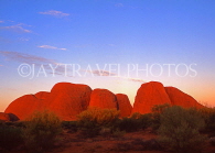 AUSTRALIA, Northern Territory, Uluru-Kata Tjuta National Park, THE OLGAS (Kata Tjuta), dusk, AUS251JPL
