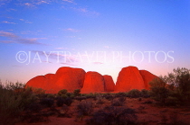 AUSTRALIA, Northern Territory, Uluru-Kata Tjuta National Park, THE OLGAS (Kata Tjuta), dusk, AUS401JPL