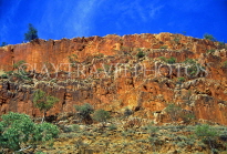 AUSTRALIA, Northern Territory, West MacDonnell Nat Park, GLEN HELEN GORGE, rock face, AUS487JPL