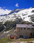 AUSTRIA, Tirol, Zillertal Alps, Mayrhofen, mountain scenery and stone house, AST04JPL