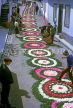 AZORES, Sao Miguel Island, Flower Carpet Festival, street decorated with cut flower patterns, AZ299JPL