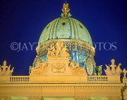 Austria, VIENNA, Imperial Palace (Hofburg) dome,  night view, VIE224JPL