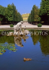Austria, VIENNA, Schonbrunn Palace and gardens, pond with stone figure, VIE206JPL