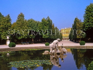 Austria, VIENNA, Schonbrunn Palace and gardens, pond with stone figure, VIE263JPL