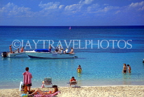 BAHAMAS, Paradise Island, beach, boats and sunbathers, BAH226JPL