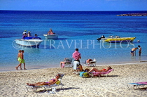 BAHAMAS, Paradise Island, beach, boats and sunbathers, BAH228JPL