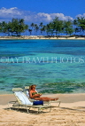 BAHAMAS, Paradise Island, beach with sunbather, BAH258JPL