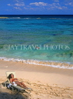 BAHAMAS, Paradise Island, beach with sunbather, BAH357JPL