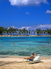 BAHAMAS, Paradise Island, beach with sunbather, BAH362JPL