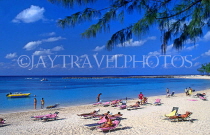 BAHAMAS, Paradise Island, beach with sunbathers, BAH222JPL
