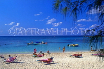 BAHAMAS, Paradise Island, beach with sunbathers, BAH225JPL