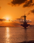 BAHAMAS, Paradise Island, old Coral World Underwater Observatory, sunset, BAH410JPL