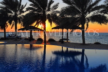 BAHRAIN, Al Jasra, house pool and sunset, BHR2255JPL