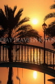 BAHRAIN, Al Jasra, house poolside bridge and sunset, BHR599JPL