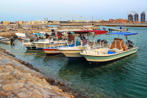 BAHRAIN, Budaiya, seafront, 59th Avenue breakwater, harbour and boats, BHR2096JPL