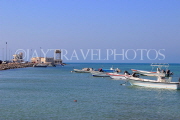 BAHRAIN, Budaiya, seafront, harbour pier and boats, BHR1229JPL