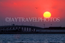 BAHRAIN, King Fahd Causeway, sunset and sea, BHR2230JPL
