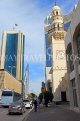 BAHRAIN, Manama, Al Yateem Mosque, minaret, and street scene, BHR1734JPL