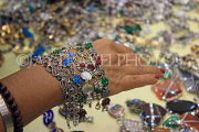 BAHRAIN, Manama, Bahrain Exhibition Centre, Autumn Fair, choosing bracelets, BHR1130JPL