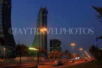 BAHRAIN, Manama, Financial Harbour Towers, King Faisal Highway, night view, BHR721JPL