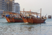 BAHRAIN, Manama, Financial Harbour area, traditional fishing boats (dhows), BHR764JPL