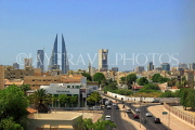 BAHRAIN, Manama, city view, and Bahrain World Trade Centre towers, BHR957JPL