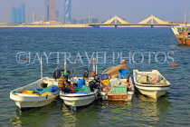 BAHRAIN, Muharraq, coastal fishing village area, fishing boats, BHR2478JPL
