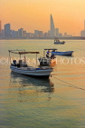 BAHRAIN, Muharraq, coastal fishing village area, fishing boats, dusk, BHR2503JPL