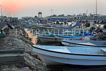 BAHRAIN, Sitra, Sitra Fisherman Port, moored fishing boats, BHR2417JPL