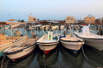 BAHRAIN, Sitra, Sitra Fisherman Port, moored fishing boats, BHR2420JPL