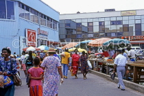 BARBADOS, Bridgetown, Cheapside Market, stalls, and shoppers, BAR179JPL