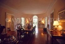 BARBADOS, Villa Nova plantation house (built 1834), dining room, BAR287JPL