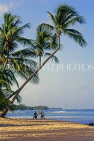 BARBADOS, West Coast, beach and leaning coconut trees, BAR171JPL