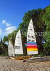 BARBADOS, West Coast, sailboats on beach, BAR484JPL