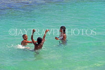 BARBADOS, children playing in the sea, BA137JPL