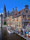 Belgium, BRUGES, 17th century buildings and sightseeing boat trips by Rozenhoed Kaal, BRG52JPL
