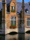 Belgium, BRUGES, Minnewater Lake, 17th century buildings, BRG135JPL