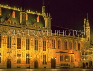Belgium, BRUGES, The Burgh, The Town Hall illuminated, BEL215JPL