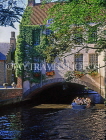 Belgium, BRUGES, canal scene and sightseeing boat, BEL210JPL