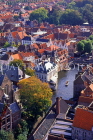 Belgium, BRUGES, view from The Belfry, canals and gabled architecture, BEL303JPL