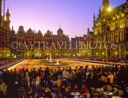 Belgium, BRUSSELS, Grand Place, Flower Carpet Festival, dusk view, BRS20JPL
